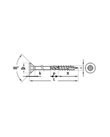 VIS AGGLO CHARPENTE FX - 6 LOBES INTERNES