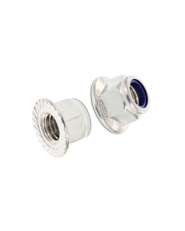 Écrous he embase crantée frein bague nylon DIN 6926 inox A2