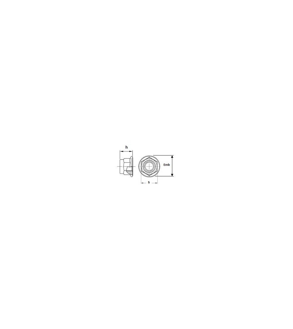 Écrous he embase lisse frein bague nylon polyamide