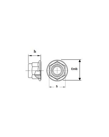 Écrous he embase lisse frein bague nylon polyamide