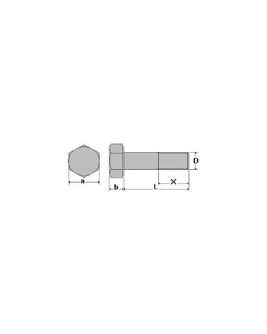 Vis hexagonale pas UNC DIN 933 inox A2