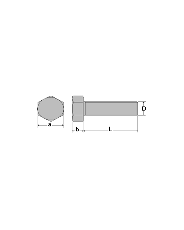 Vis hexagonale pas fin DIN 961 inox A2