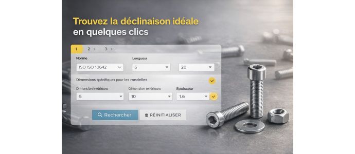 Configurateur de visserie – Trouvez la déclinaison idéale en quelques clics | Le Comptoir de la Vis