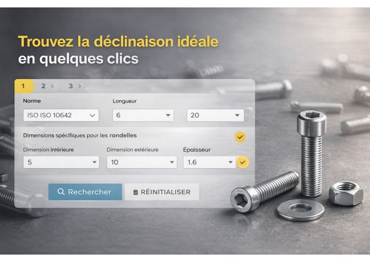 Configurateur de visserie – Trouvez la déclinaison idéale en quelques clics | Le Comptoir de la Vis